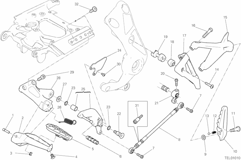 Alle Teile für das Fußstützen Links des Ducati Diavel Xdiavel S 1260 2018